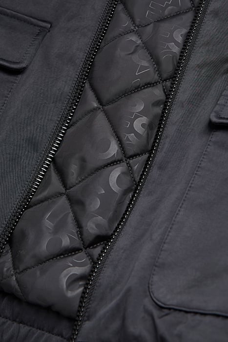 BI MATERIAL SATIN BOMBER WITH REFLECTIVE DETAILS BLACK 2