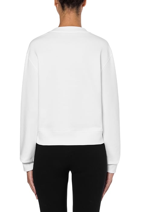 MOSCHINO'S HAMBURGER ORGANIC COTTON SWEATSHIRT WHITE 2