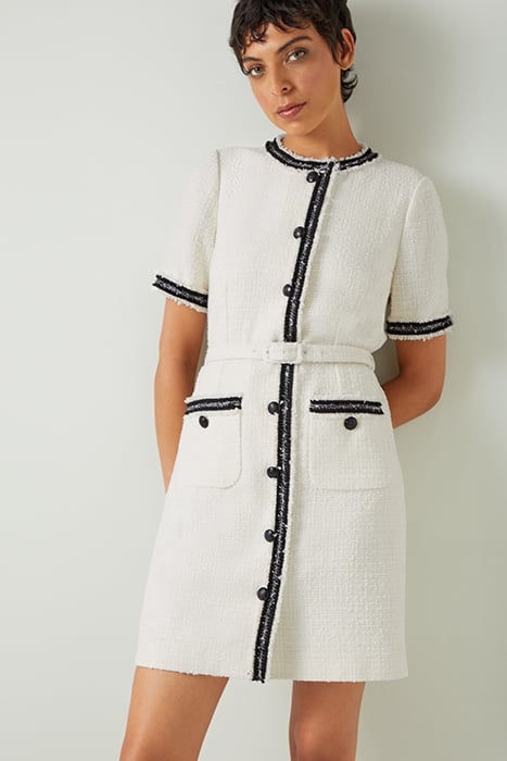 DR CHARLIE TWEED DRESS IVORY 1