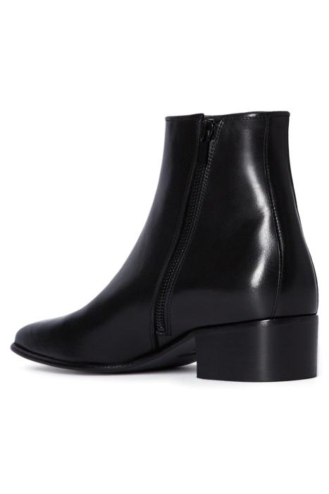 LEATHER ANKLE BOOTS WITH INTERIOR ZIP BLACK 2