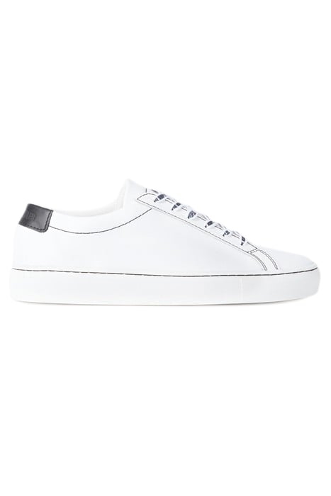 LEATHER SNEAKERS WITH VINYL INSERT WHITE 1