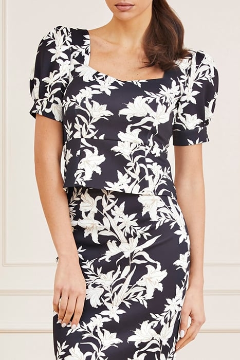 SUNBURST SCUBA TOP SUNBURST BLACK PRINT 1