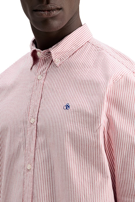 ESSENTIAL OXFORD STRIPE SHIRT LOBSTER / WHITE STRIPE 5