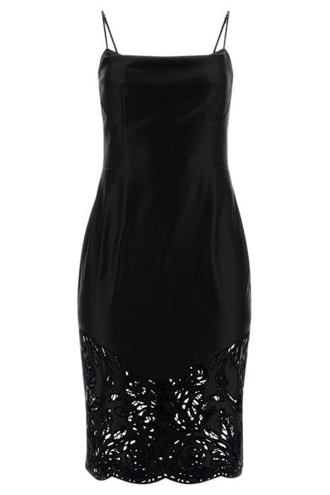 SOLANGE DRESS JET BLACK LEATHER 4