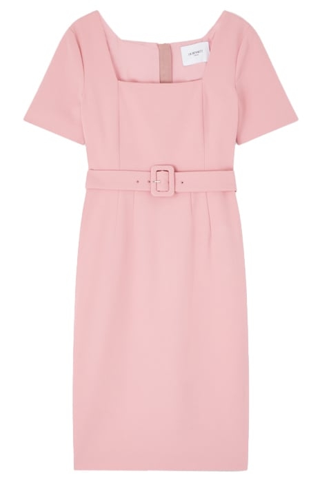 LEONORA - BELTED CREPE DR PINK 4