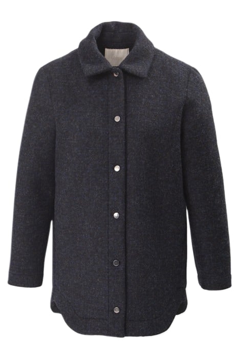 BLACK MARL SCUBA FABRIC COAT BLACK 2