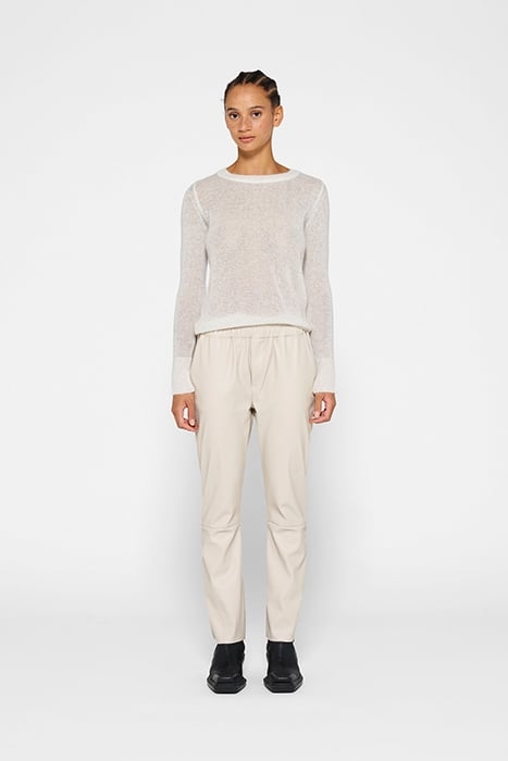 LEATHER LOOK FLARED JOGGER LIGHT SAFARI 1