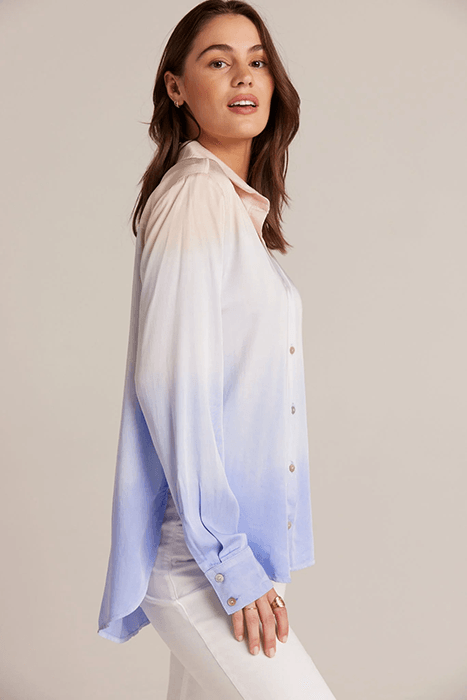 FLOWY BUTTON DOWN SUNRISE OMBRE DYE 3
