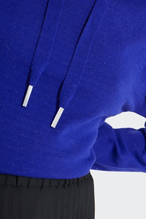 SAPPHIRE BLUE LUREX KNIT HOODED SWEATER BLUE 7