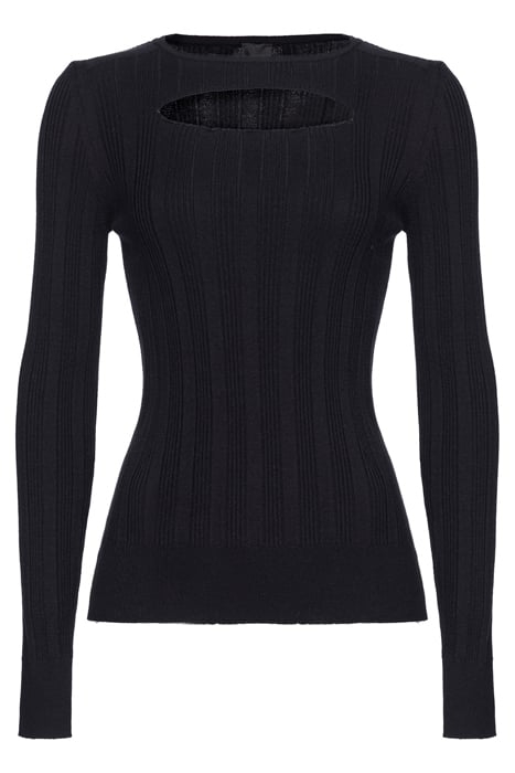 MANGANO MAGLIA MIX COSTINA VISCOSA MANO CALDA BLACK 1