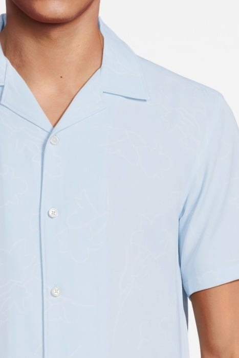 IRVING SHORT-SLEEVE SHIRT IN FLORAL FLUID TWILL SKYLIGHT MUL 4