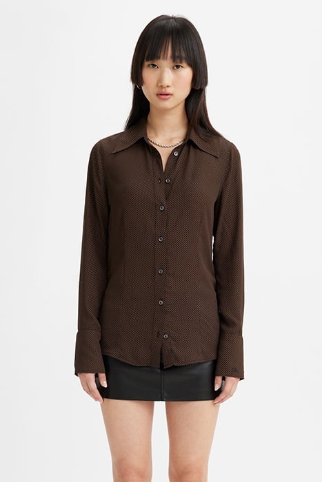 MAEVE BUTTON-DOWN SHIRT BROWN 1