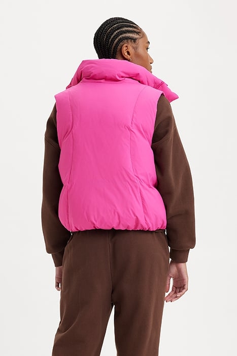 PILLOW PUFFER GILET IN PINK 2