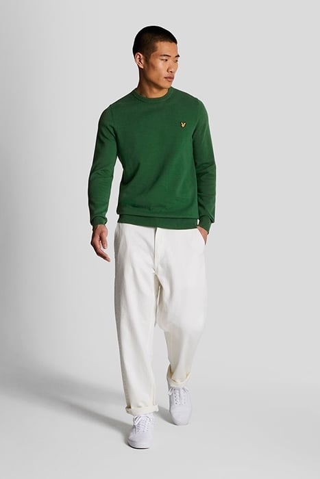 COTTON CREW NECK JUMPER ENGLISH GREEN 3