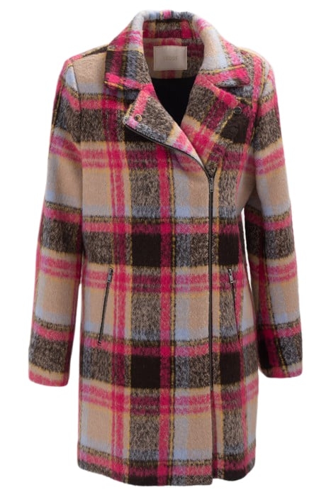 FLASH PINK CHECK BIKER-STYLE COAT PINK 4