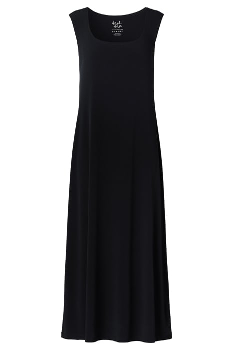 LUXE JERSEY CAP SLEEVE DRESS BLACK 3