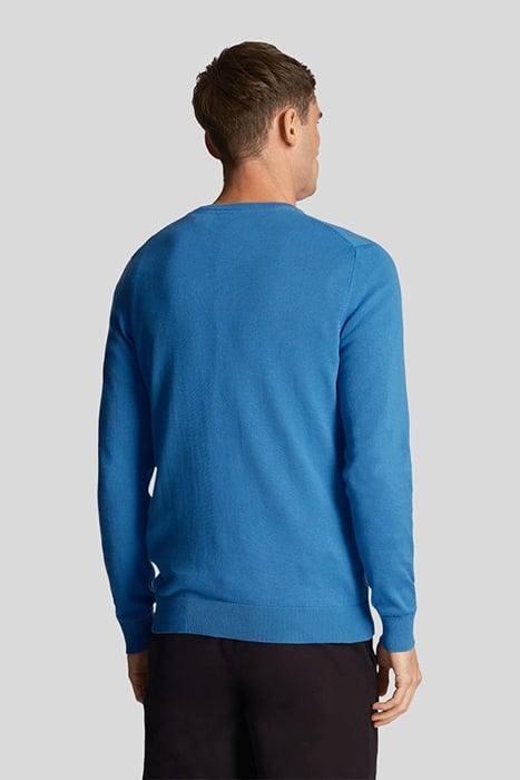 COTTON CREW NECK JUMPER SPRING BLUE 2
