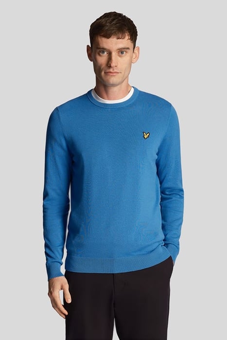 COTTON CREW NECK JUMPER SPRING BLUE 1