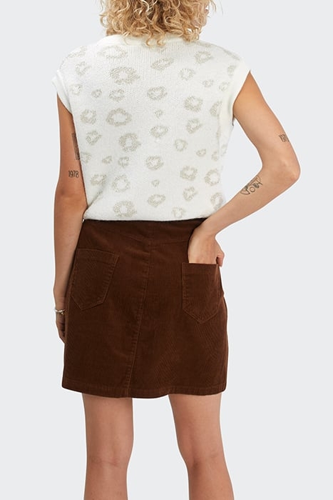 CHESTNUT CORDUROY SHORT SKIRT CHESTNUT 2
