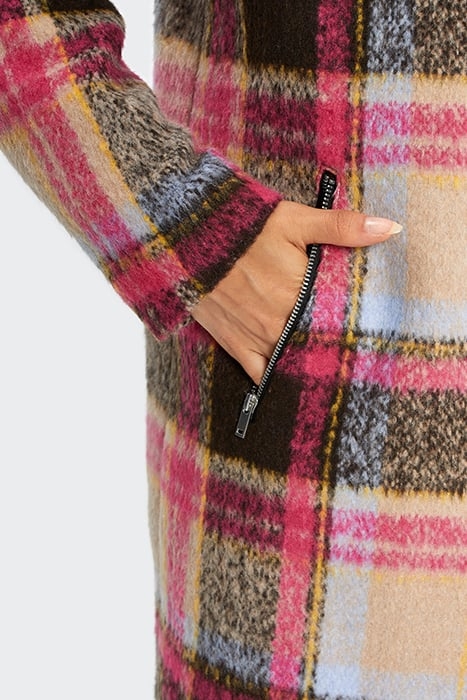 FLASH PINK CHECK BIKER-STYLE COAT PINK 6