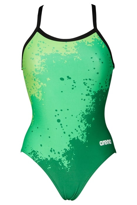 W SPRAYPAINT LIGHT DROP BACK ONE PIECE GREEN-BLACK 3