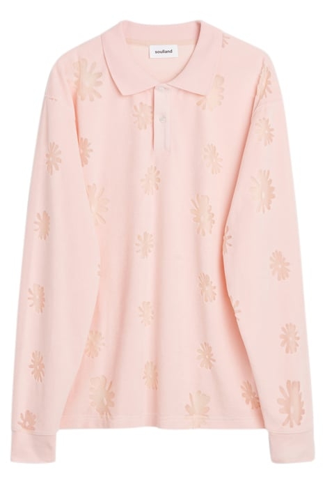 ROBERT LONG-SLEEVED POLO SHIRT PINK MULTI 1