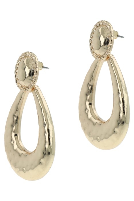 CHUNKY HAMMERED GOLD EARRINGS GOLD 3