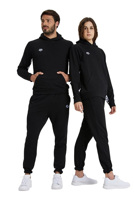 ARENA ICONS HOODED SWEAT SOLID BLACK-WHITE-BLACK 1