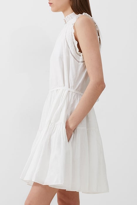 EMILY TIERED FLARED DRESS WHITE 3