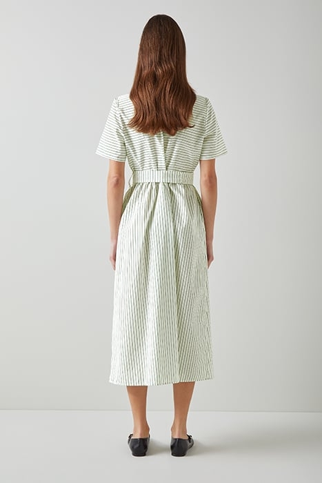 BEXTOR SHIRT SHIRT DRESS GREEN/CREAM 2