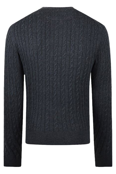 CABLE CREW NECK SWEATER NAVY 2