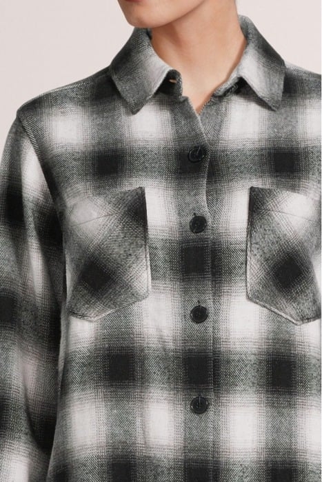TWO POCKET OVERSIZE SHACKET HERITAGE BLACK PLAID 4