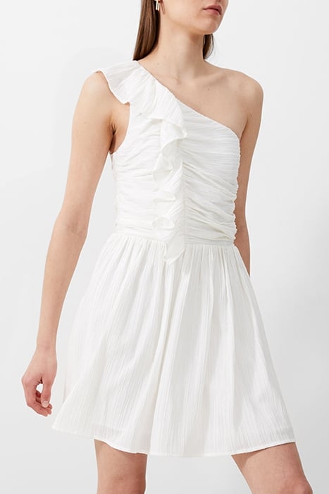BONNY PLEATED RUFFLE DRESS WHITE 1