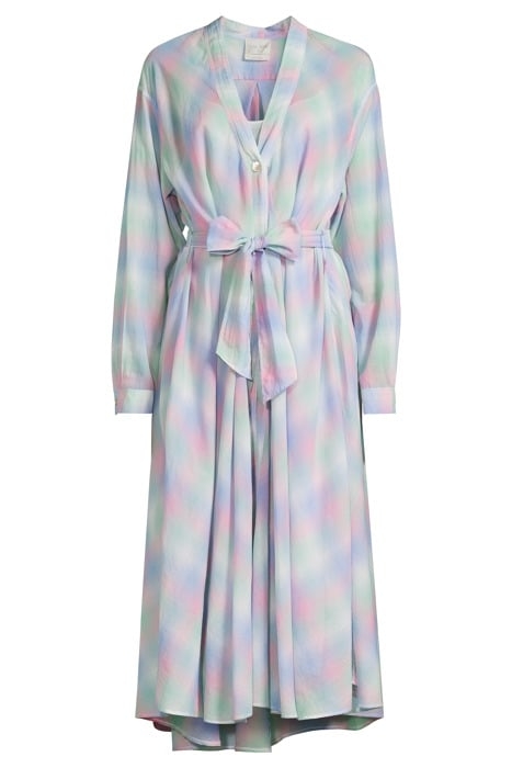 RAINBOW TARTAN VOILE LONG CHEMISIER DRESS REFLEXION 3