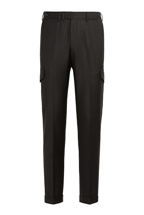 DARK BROWN WIDE LEG TAPERED TROUSERS DARK BROWN 4