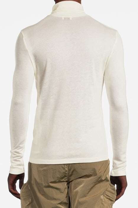 JERSEY ROLLER NECK TOP WHITE CHAL 2