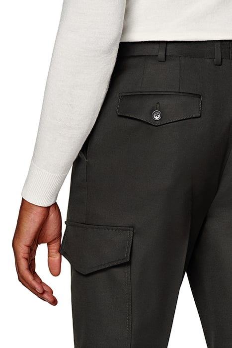 DARK BROWN WIDE LEG TAPERED TROUSERS DARK BROWN 7