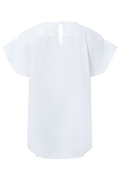 RUCHED SHOULDER SS WHITE 2