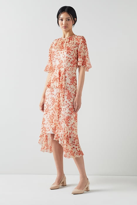 THEA TOILE MIDI DRESS RED 5