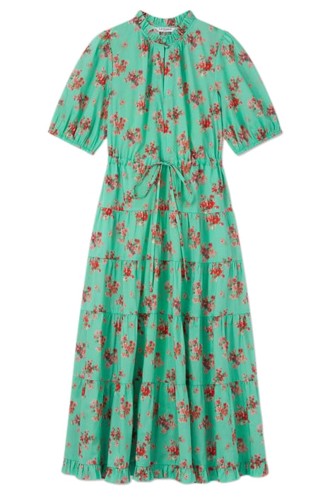 HEDY TIERED MIDI DRESS GREEN 3