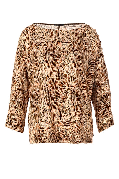 BOAT NECK POPOVER SHIRT IN BROWN BROWN 4