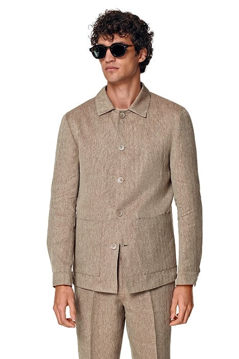 TAUPE HERRINGBONE RELAXED FIT SHIRT-JACKET TAUPE 1