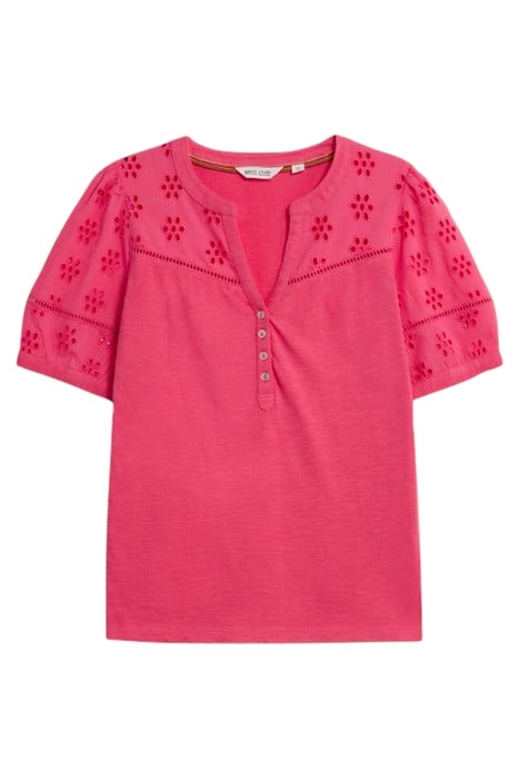 BELLA BRODERIE MIX TOP MID PINK 2