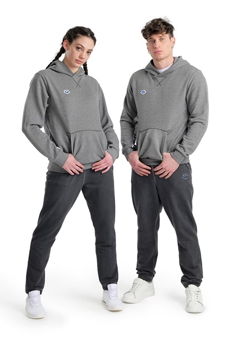 ARENA ICONS HOODED SWEAT SOLID DARKGREY MELANGE-WHITE-BLA 1