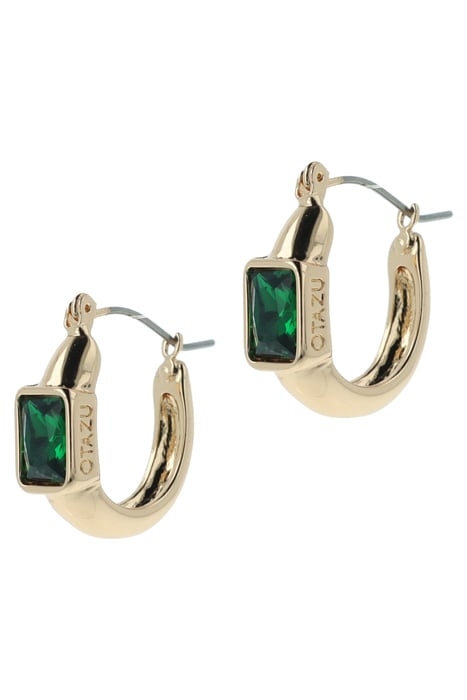 GREEN CRYSTAL HOOPS GREEN CRYSTAL 1