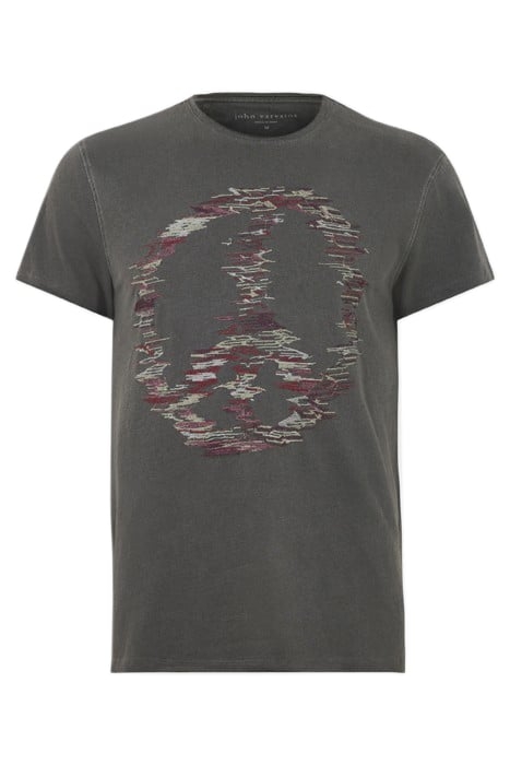 SS RAW EDGE TEE - DISTORTED PEACE BLACK 4