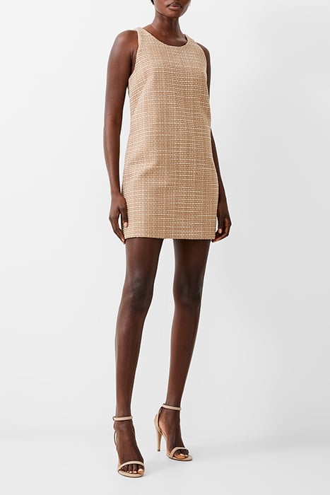 EFFIE BOUCLE SHIFT DRESS BROWN 1