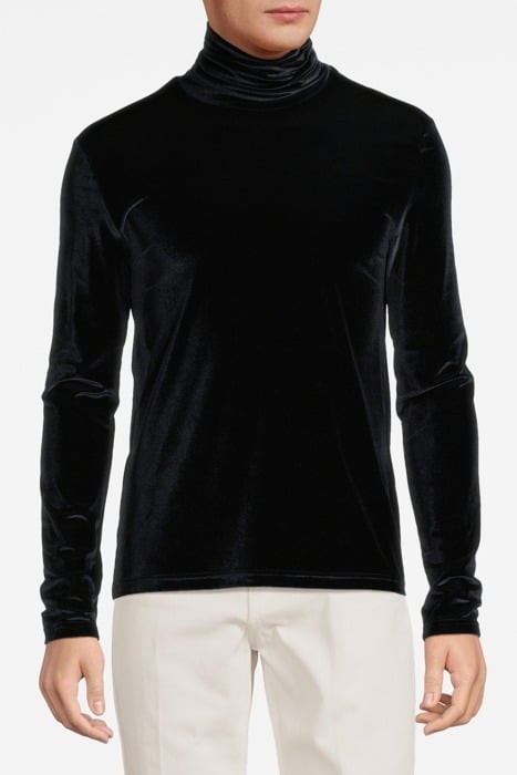 VELVET ROLLERNECK TOP BLACK 1