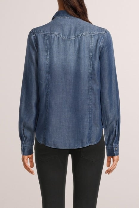 LONG SLEEVE SEAMED SHIRT DARK OMBRE WASH 2