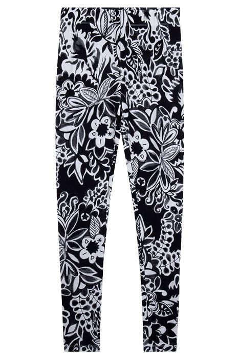 BASIC LEGGINGS PRINT BLACK WITH OFFWHITE CENTREPIECE PRINT 1